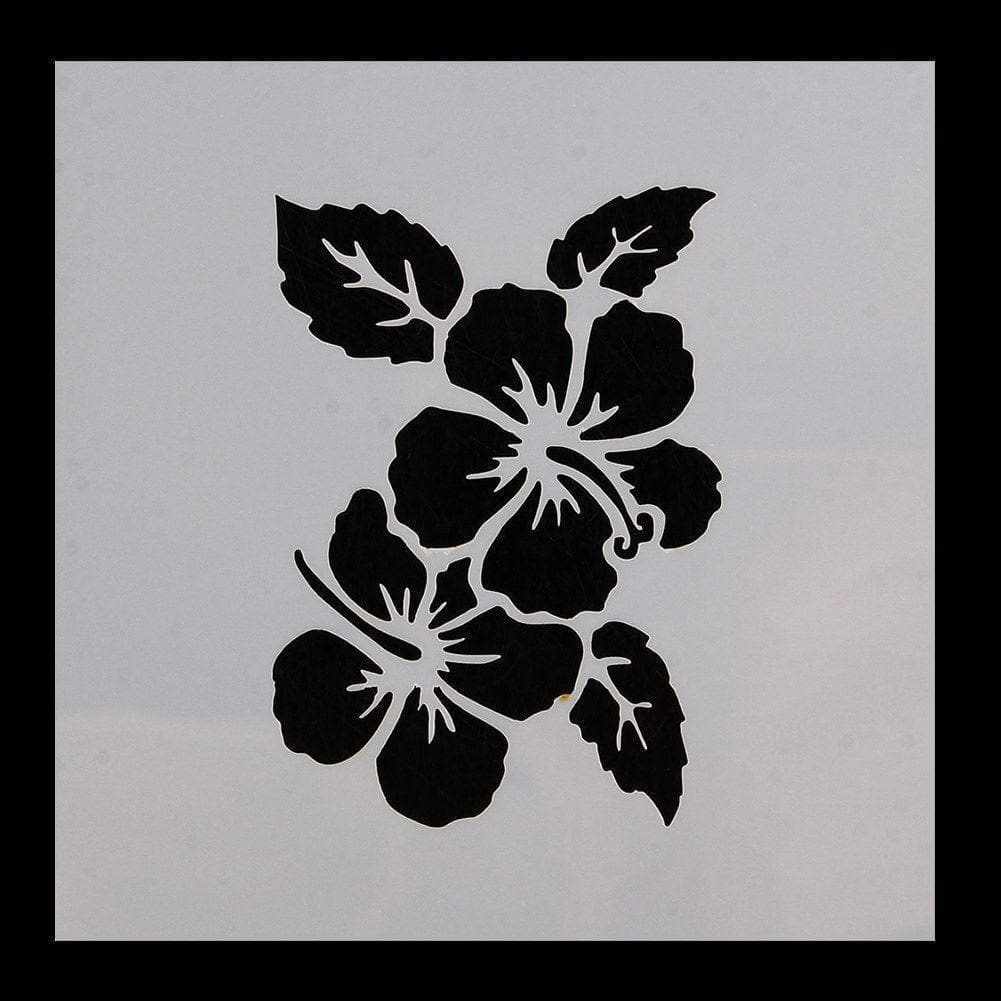 5 X 5 Hawaiian Flower Pattern Print Stencil