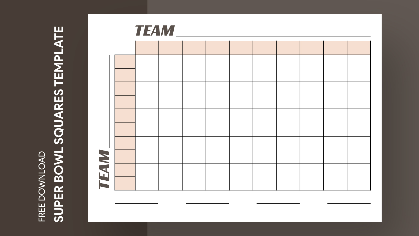 50 Square Football Grid Free Google Docs Template 50 Square Football Grid Free Google Docs Template
