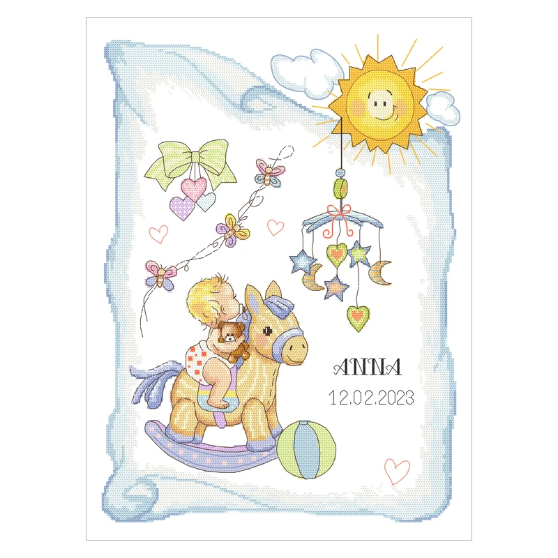 51466 Cross Stitch Pattern Pdf Birth Certificate For A Baby