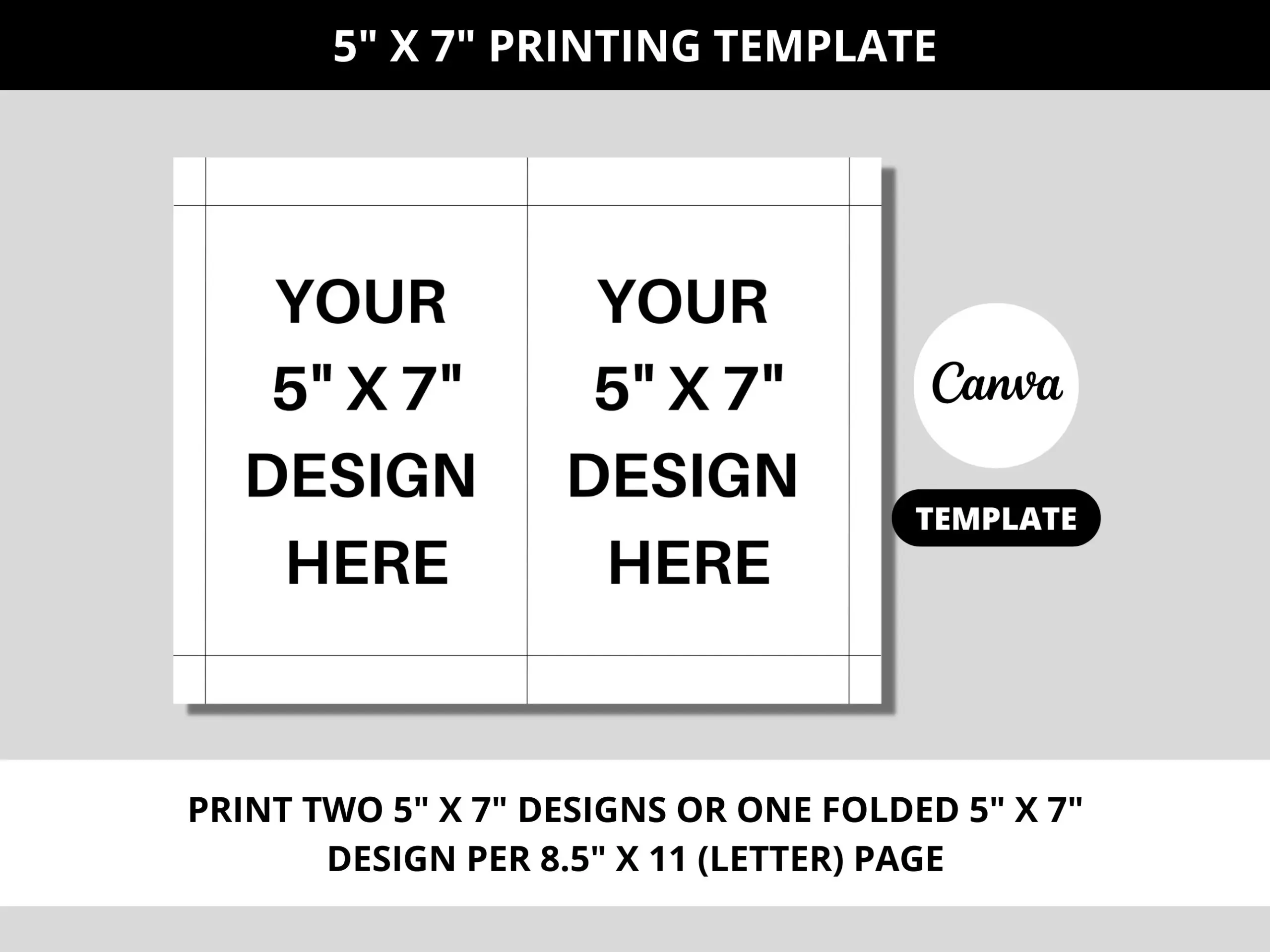 5x7 Printing Template Invitation Cards