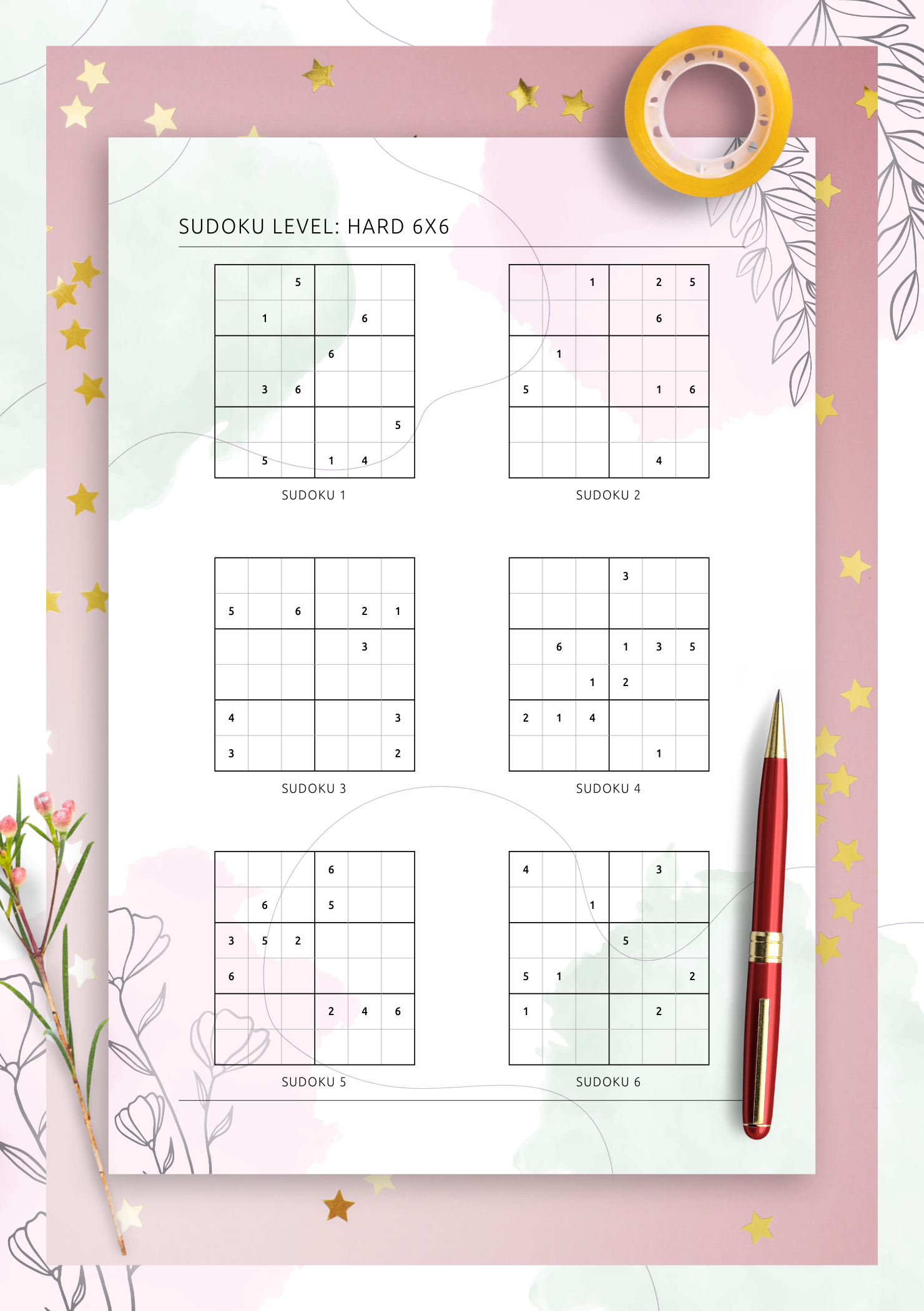 6 Page Hard Vertical