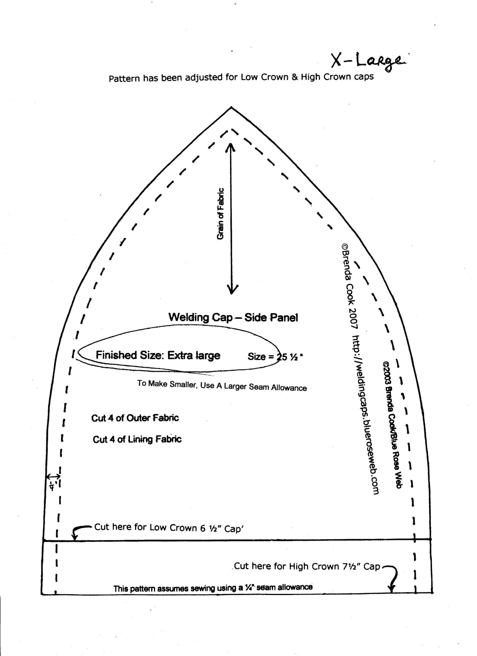 6 Panel Welders Cap Pattern Free
