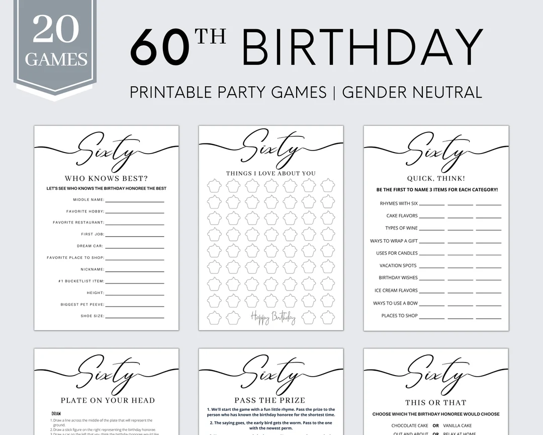 60th Birthday Games 60th Birthday Party 60th Birthday Games 60th Birthday Party