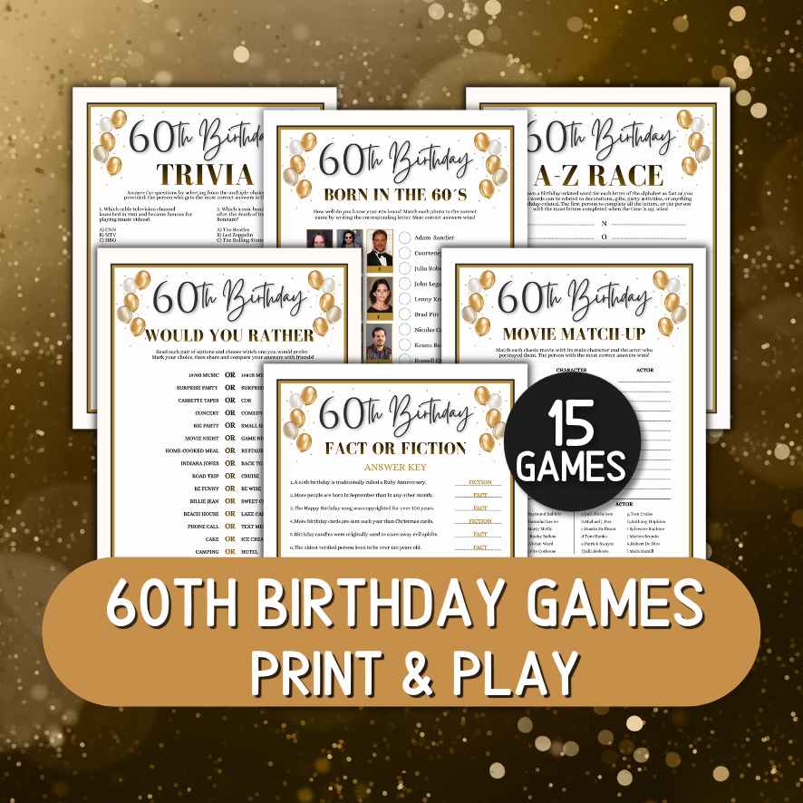 60th Birthday Games Bundle 60th Birthday Games Bundle