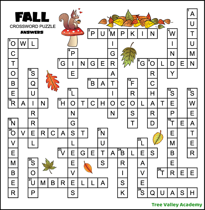 6th Grade Fall Crossword Puzzle 6th Grade Fall Crossword Puzzle