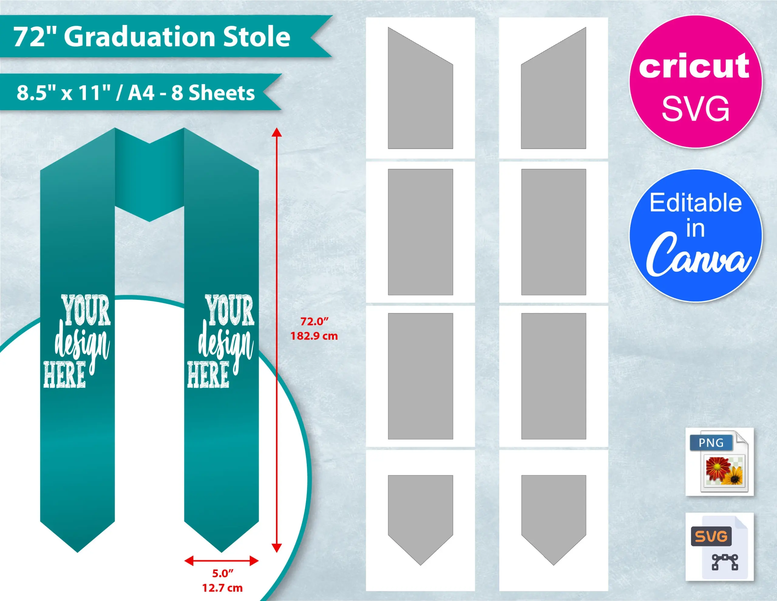 free printable graduation stole pattern