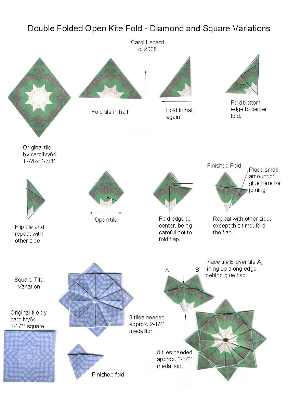 free printable tea bag folding patterns