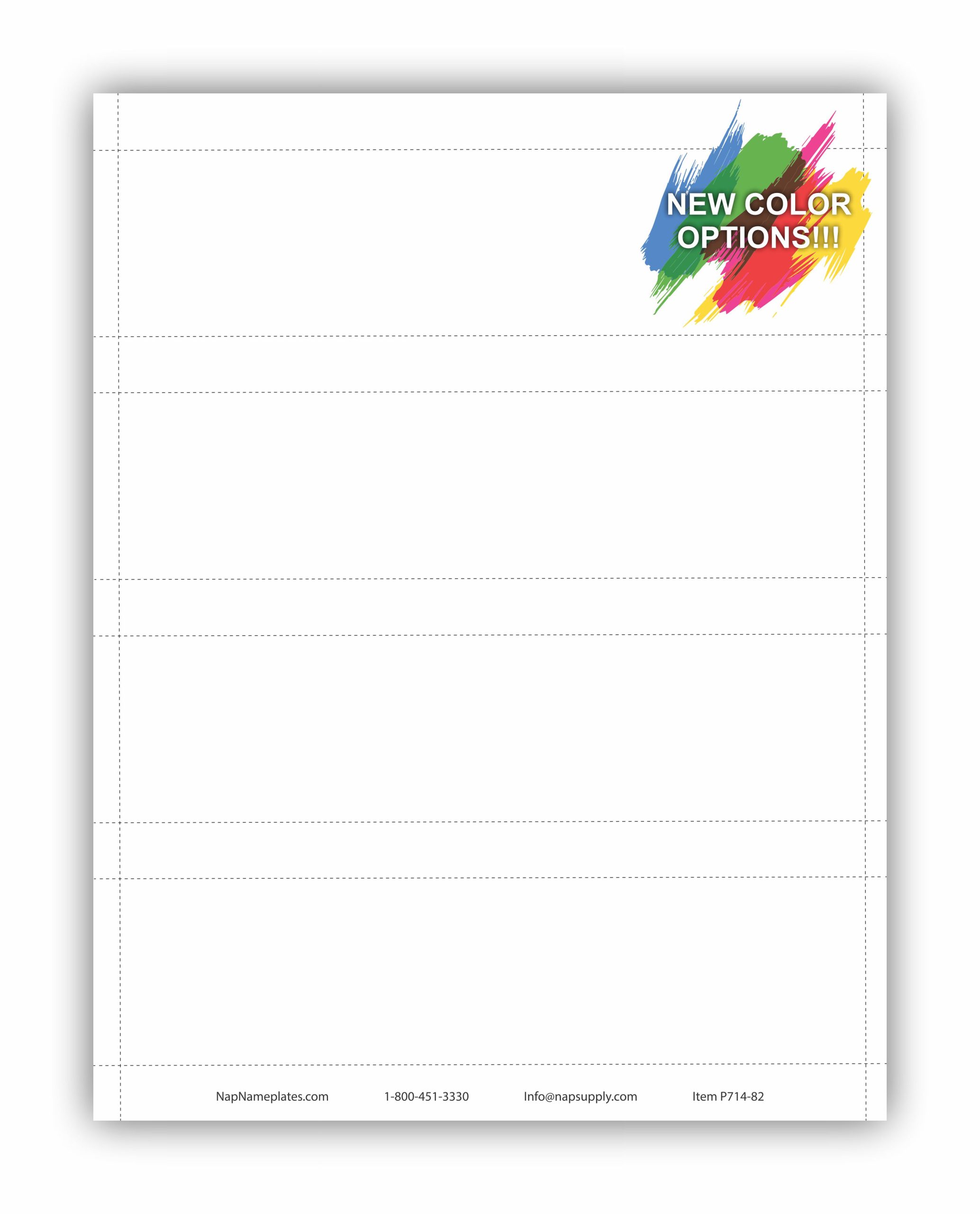 8 X 2 Nameplate Paper Stock