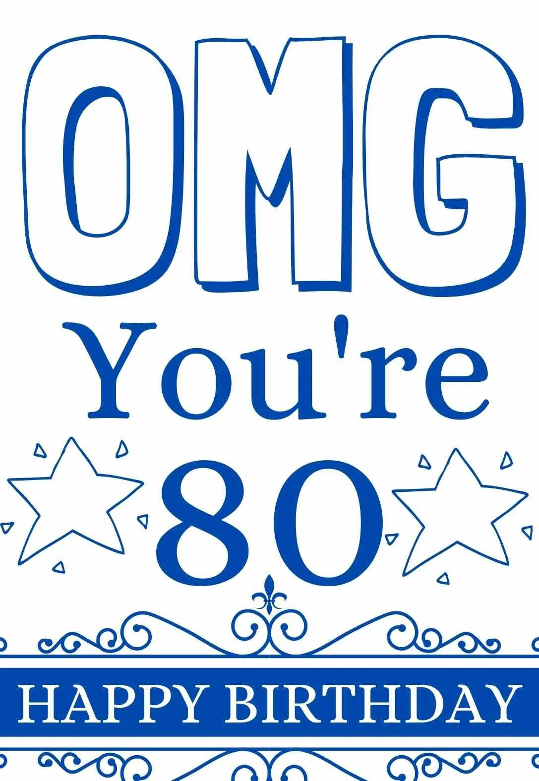 80 Year Old Printable Birthday Cards