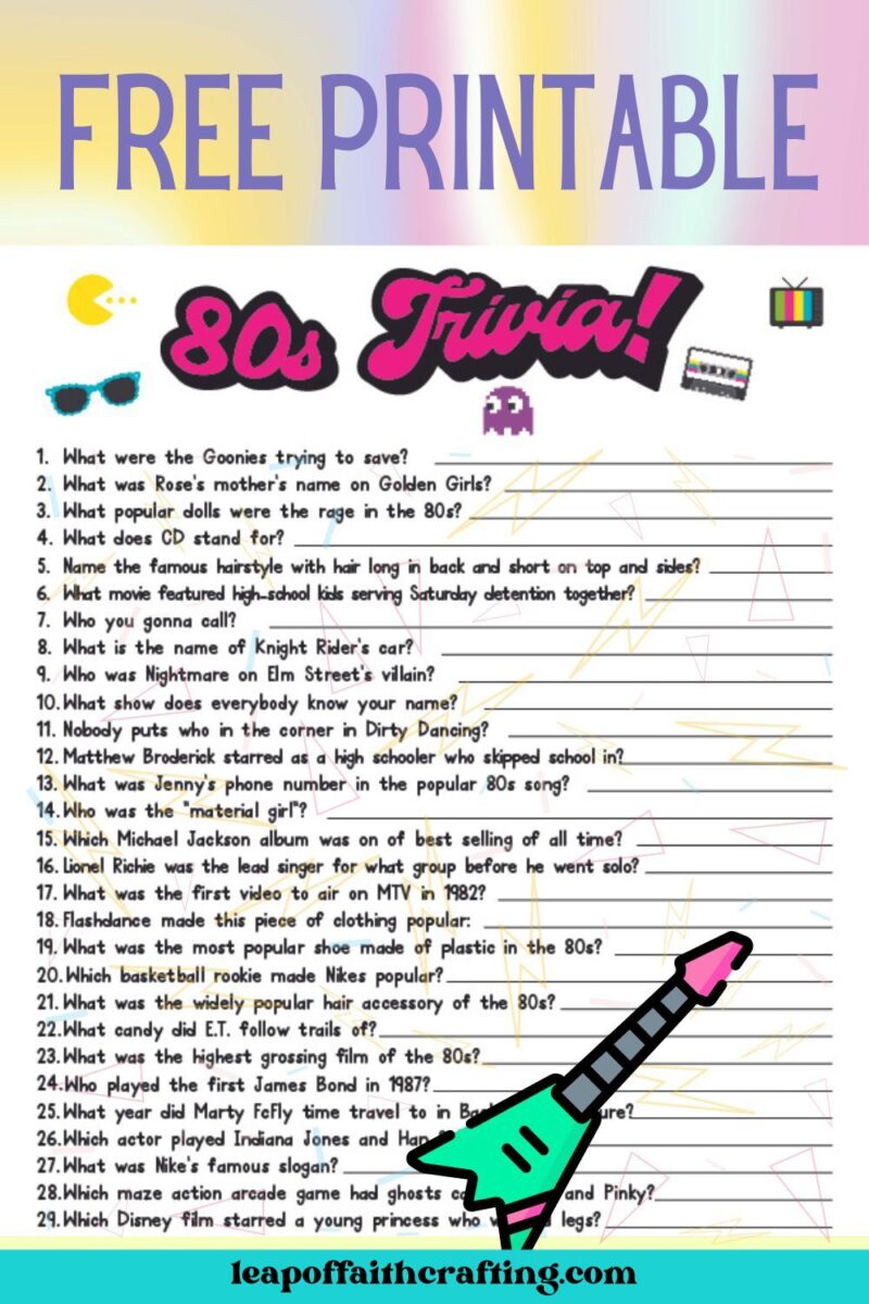 80s Trivia Questions And Answers Printable