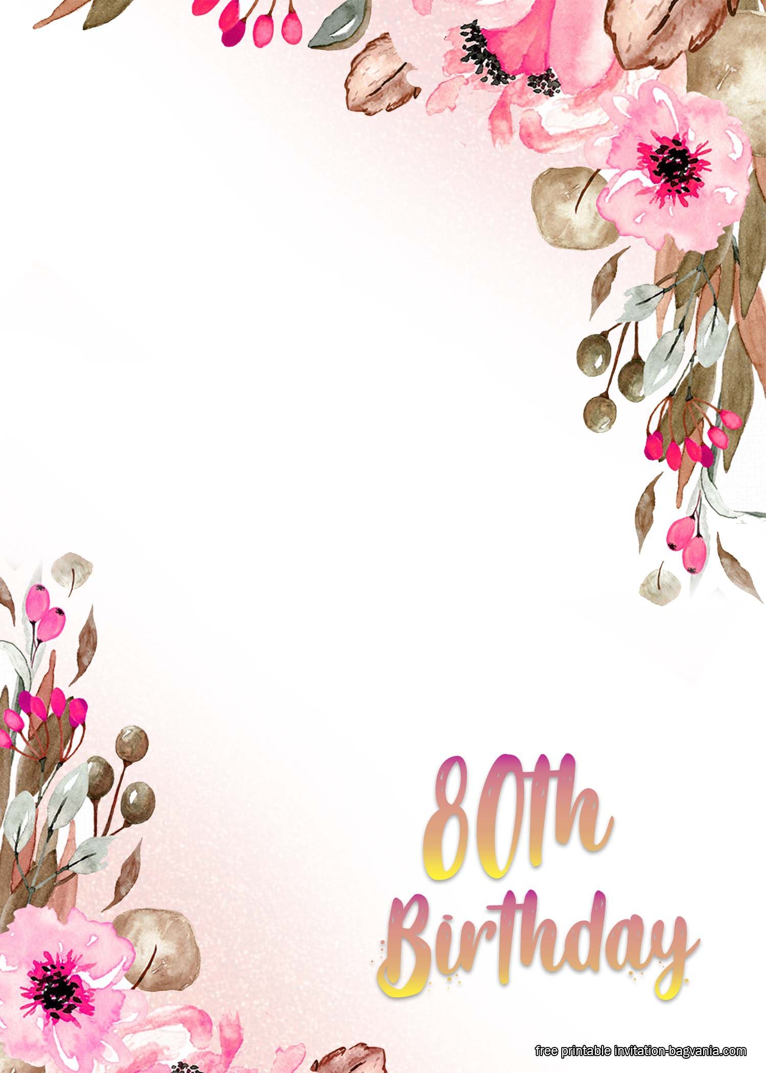 80th Birthday Free Printables