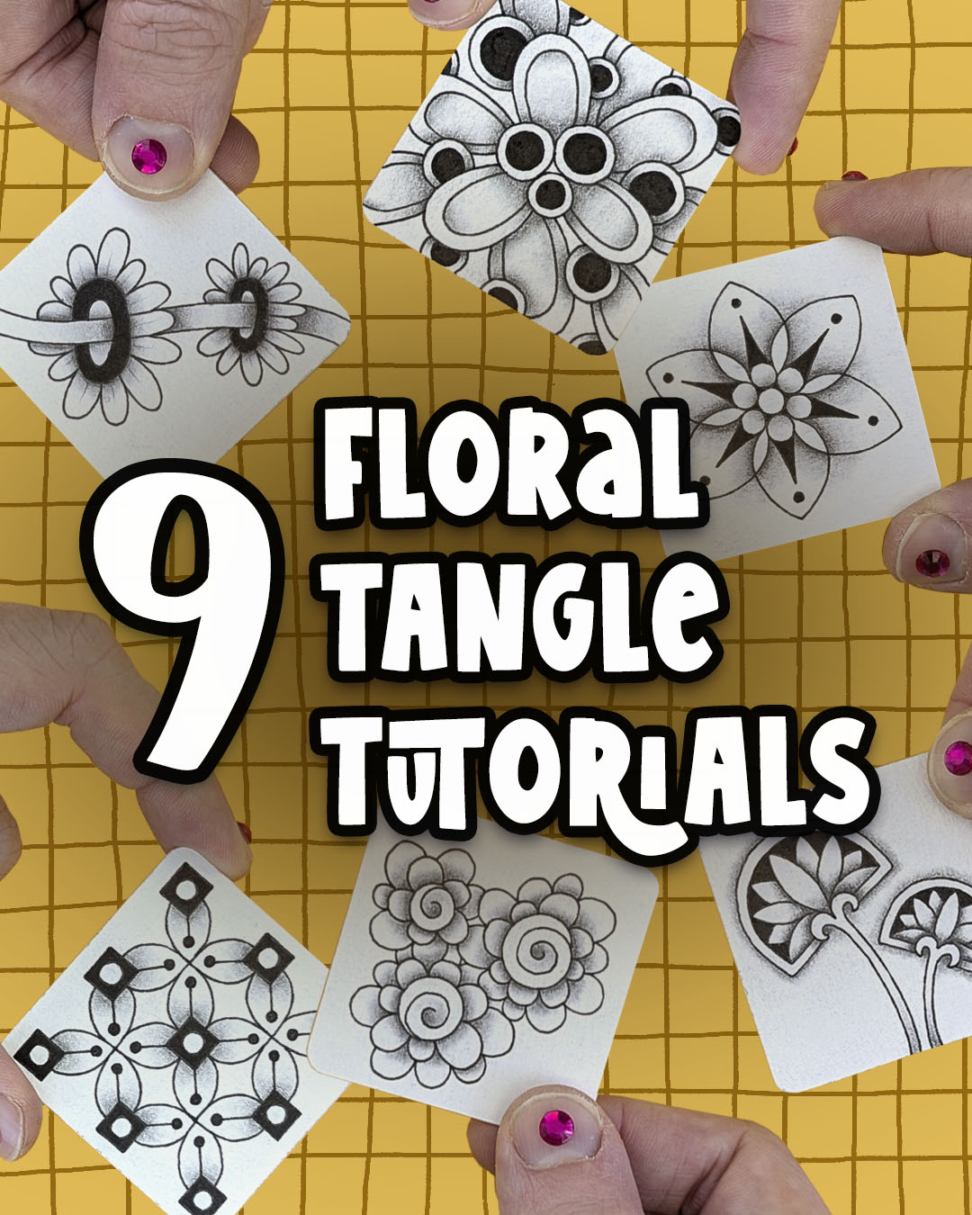 9 Floral Zentangle Patterns Step By Step
