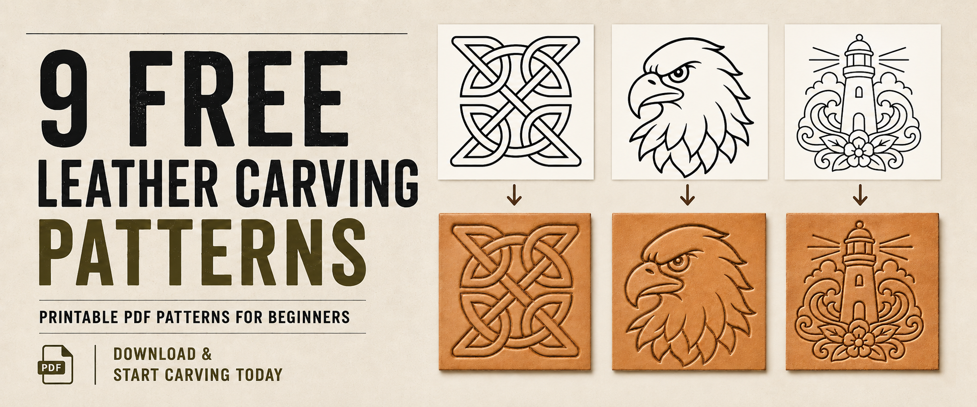 9 Simple Free Leather Carving Patterns 9 Simple Free Leather Carving Patterns