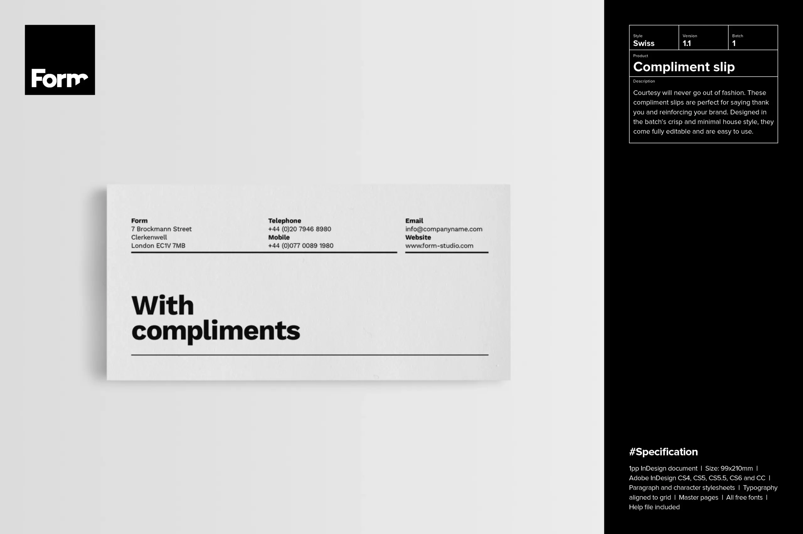 988531 Compliment Slip