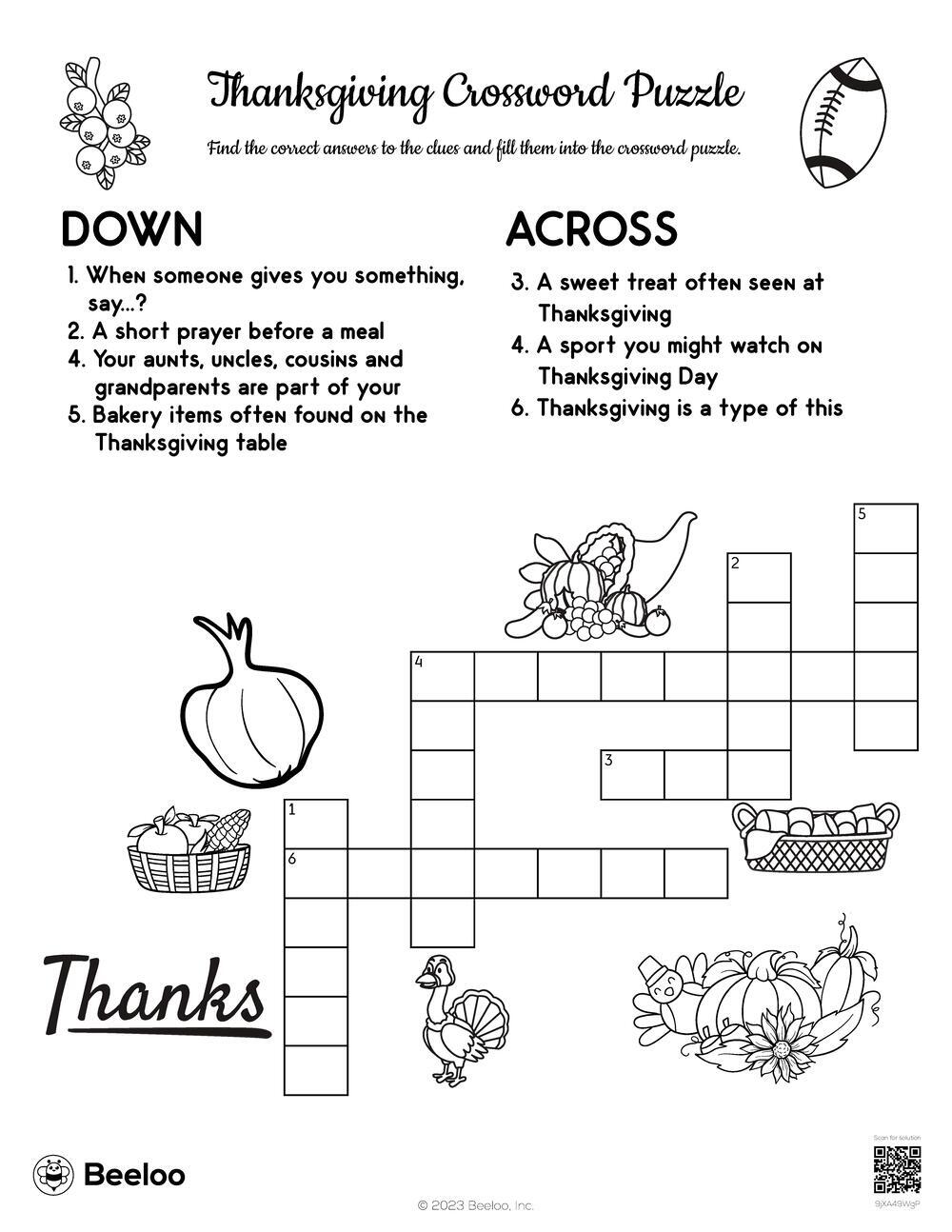 thanksgiving crossword puzzles printable thanksgiving crossword puzzles printable