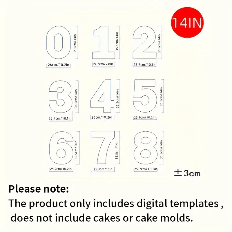9pcs Set Numbers Cake Stencils 0 8 Number Cake Making Templates Desserts Pastries Decorations Baking Template 4 6 8 10 12 14 Inches G 601099585286693