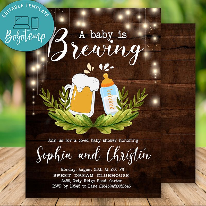 A Baby Is Brewing Baby Shower Invitation Diy