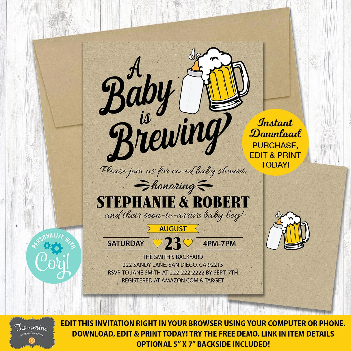 A Baby Is Brewing Baby Shower Invitation