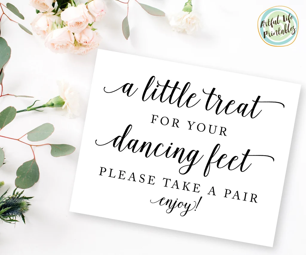 A Little Treat For Your Dancing Feet Flip Flops Wedding Sign Printable
