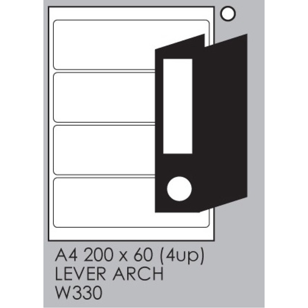 A4 Tower Labels W330 200 60mm 4up 25sheet