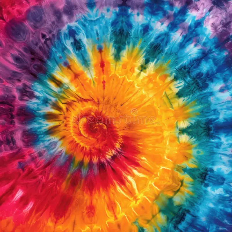 Abstract Festive Colorful Background Bright Round Tie Dye Pattern Illustration Rainbow Spiral Print Crazy Boho Swirl Paint Image320282248