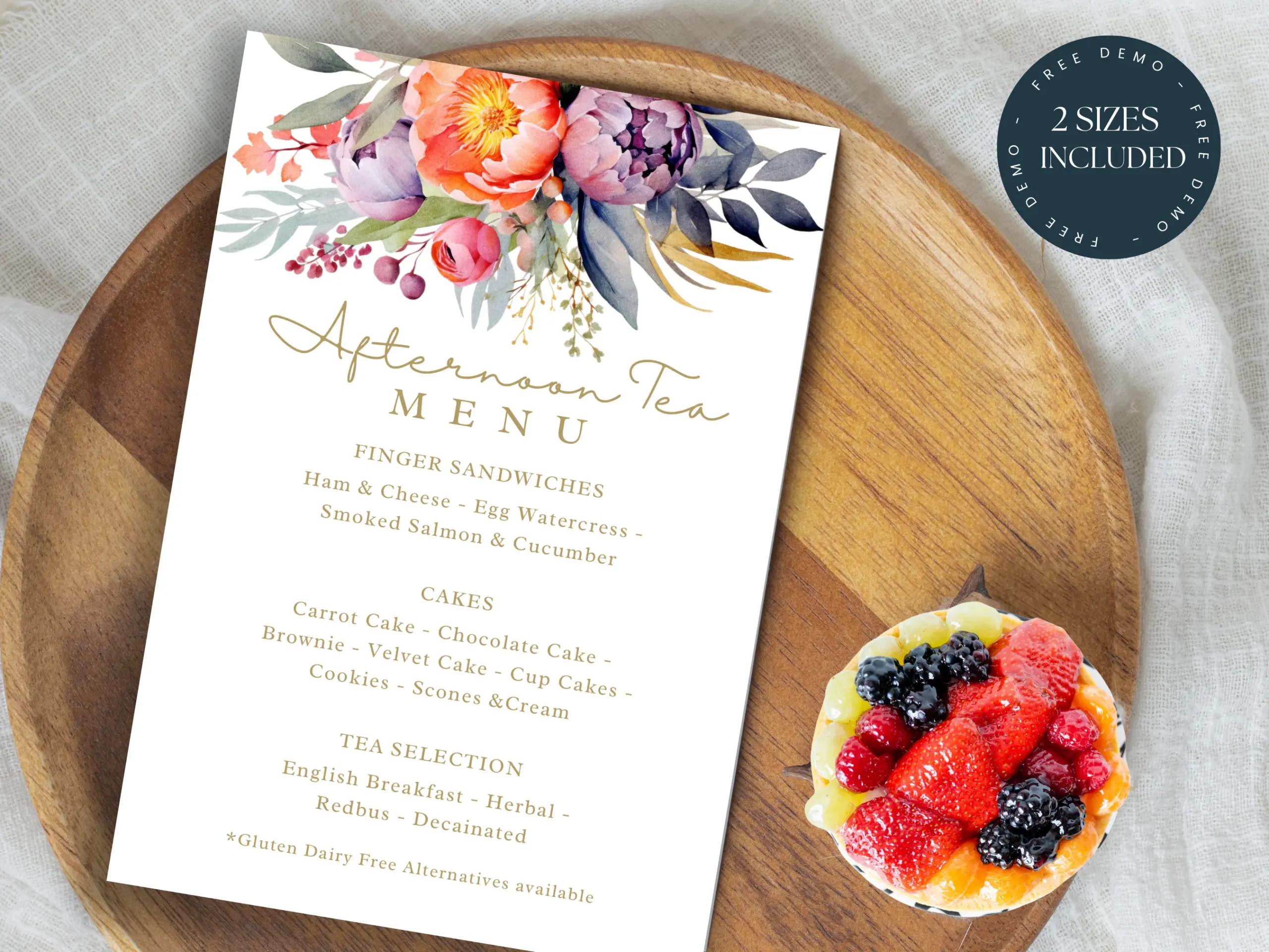 Afternoon Tea Menu Template Editable