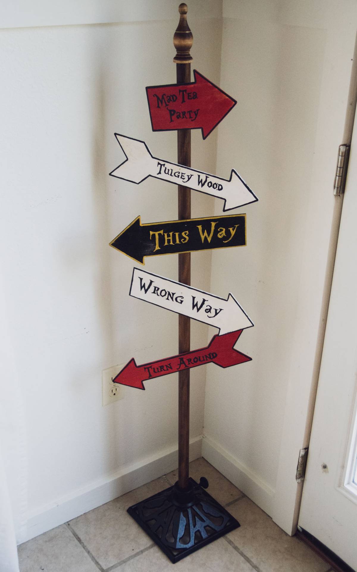 Alice In Wonderland Directional Sign Post Alice In Wonderland Directional Sign Post