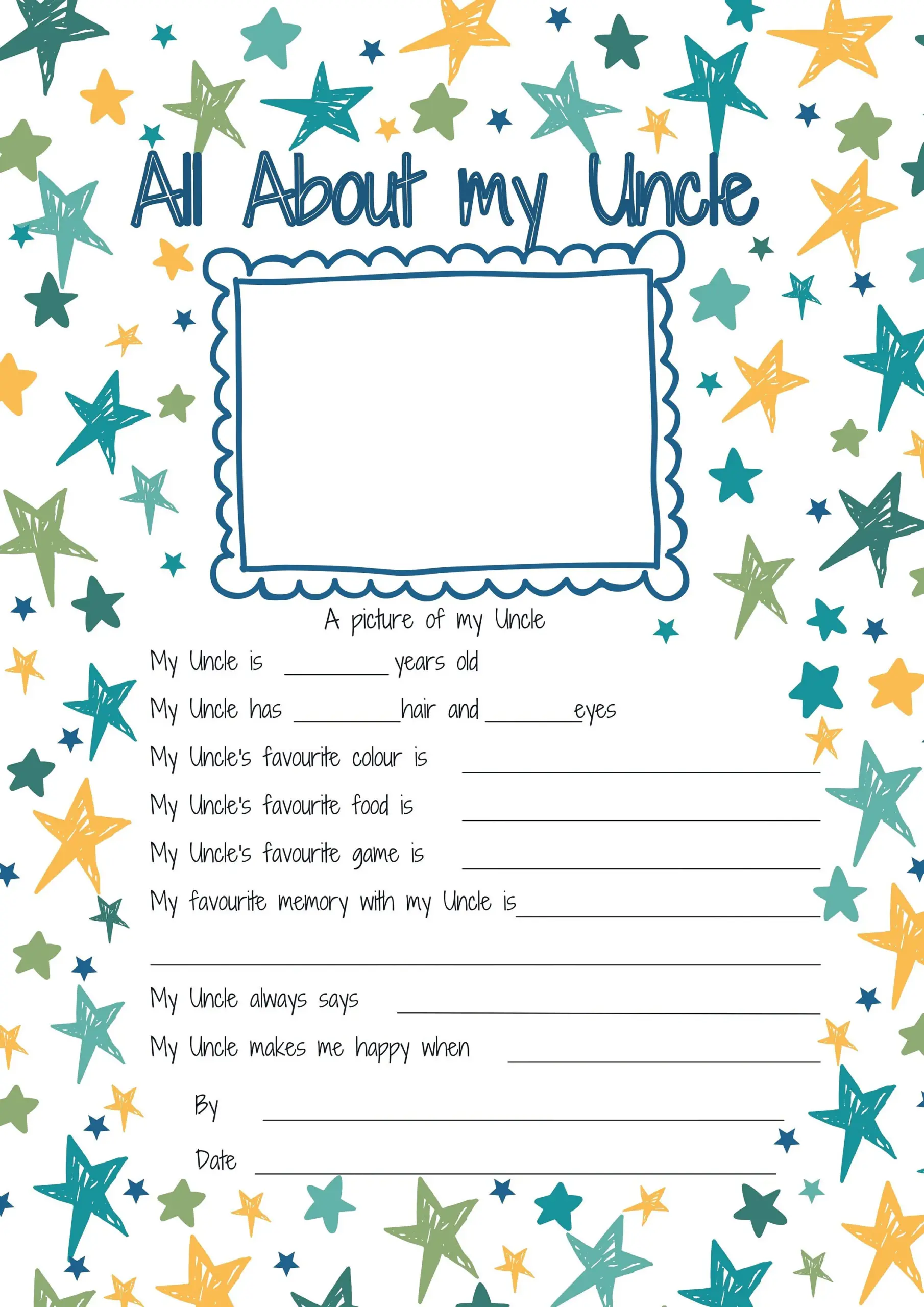 all about my uncle free printable all about my uncle free printable