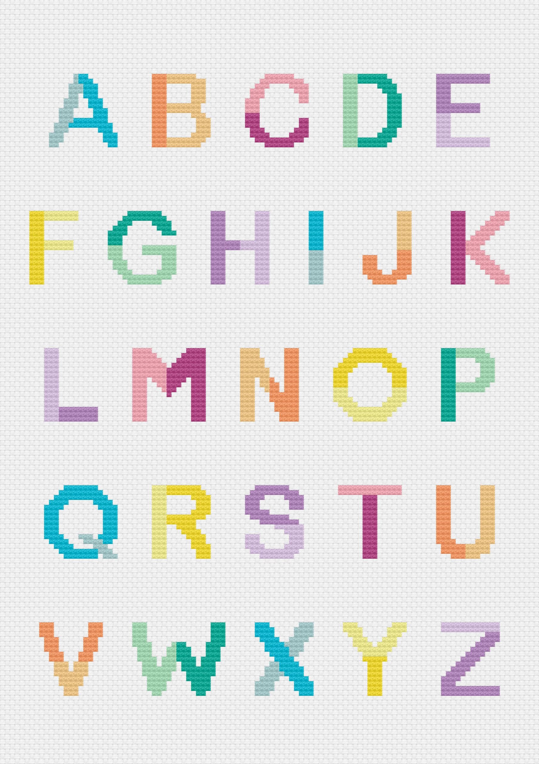 Alphabet Cross Stitch Pattern Capitals