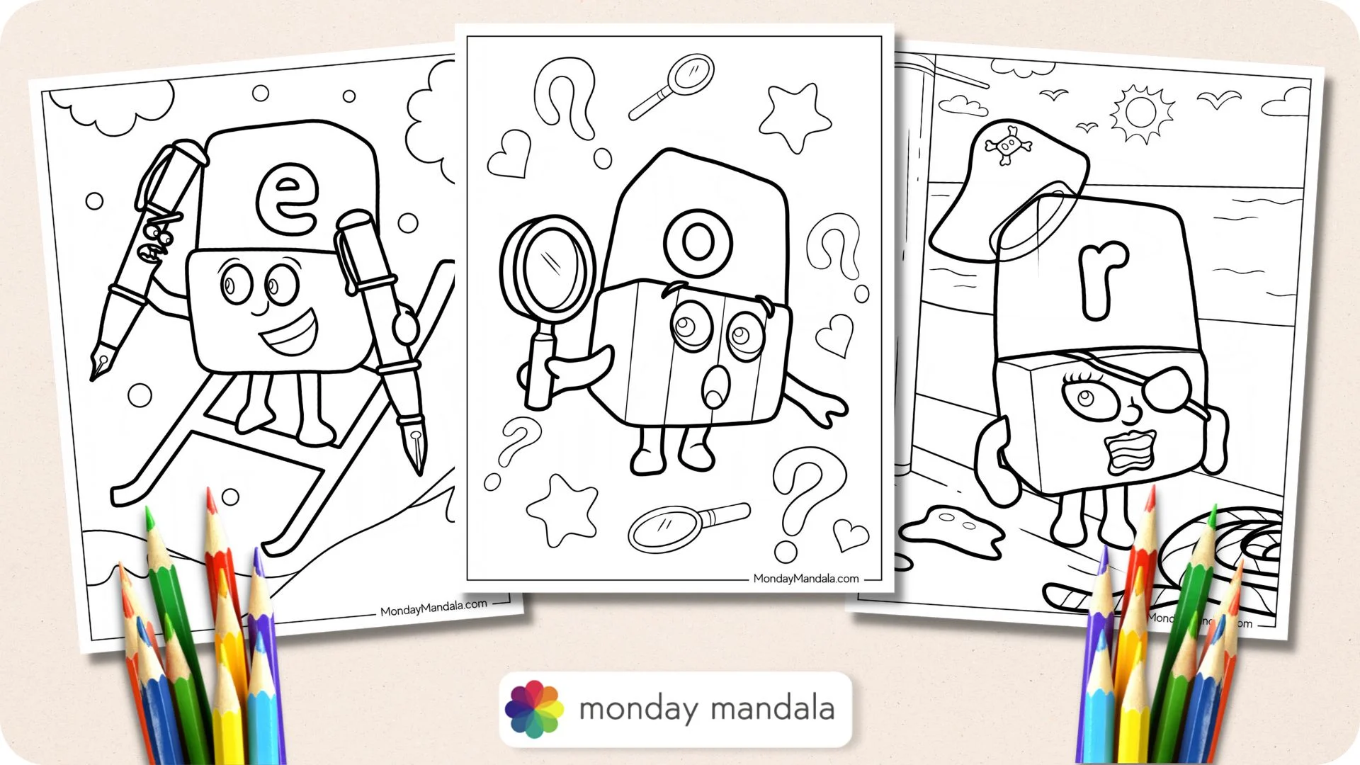 Alphablock Coloring Pages