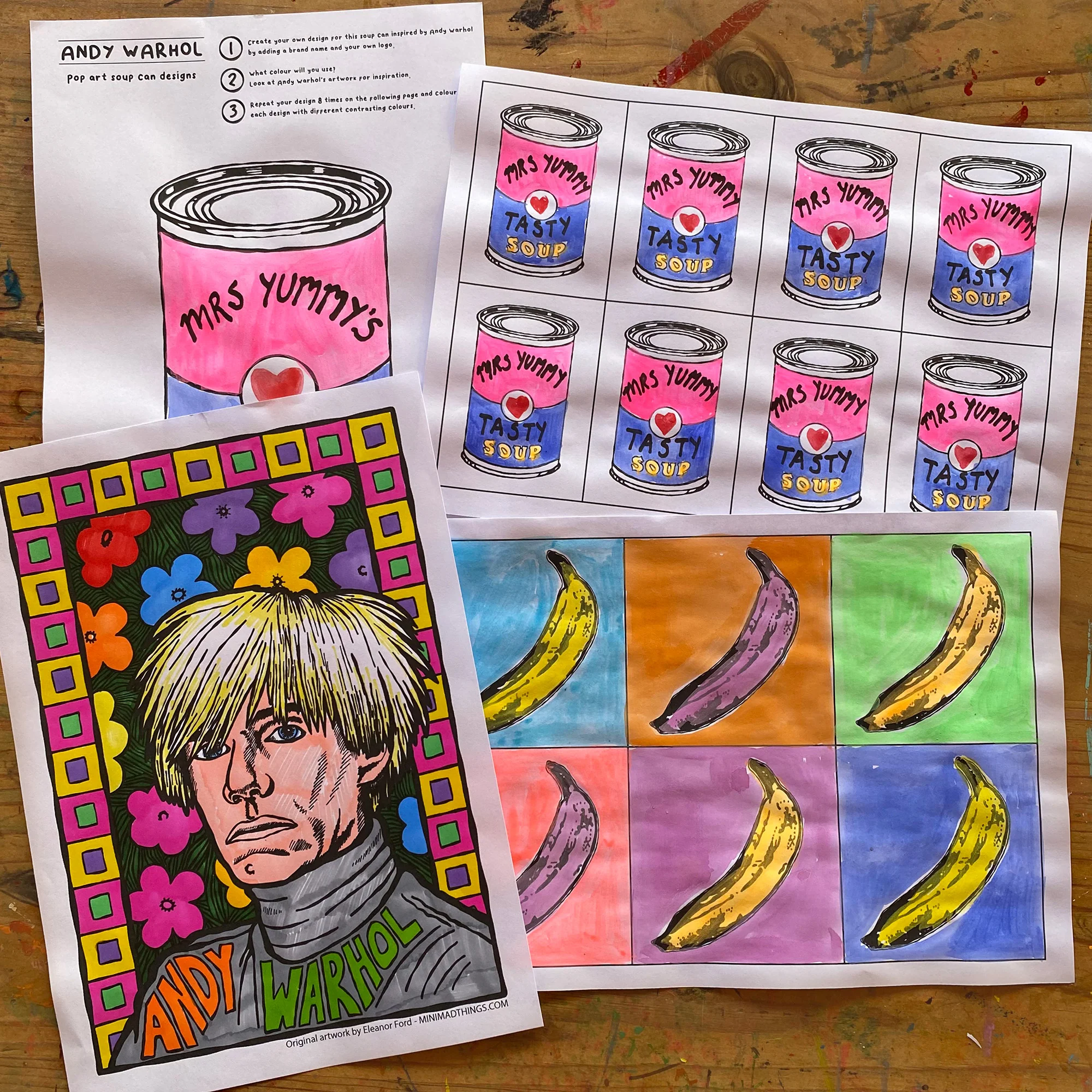 Andy Warhol Printable Activity Sheets