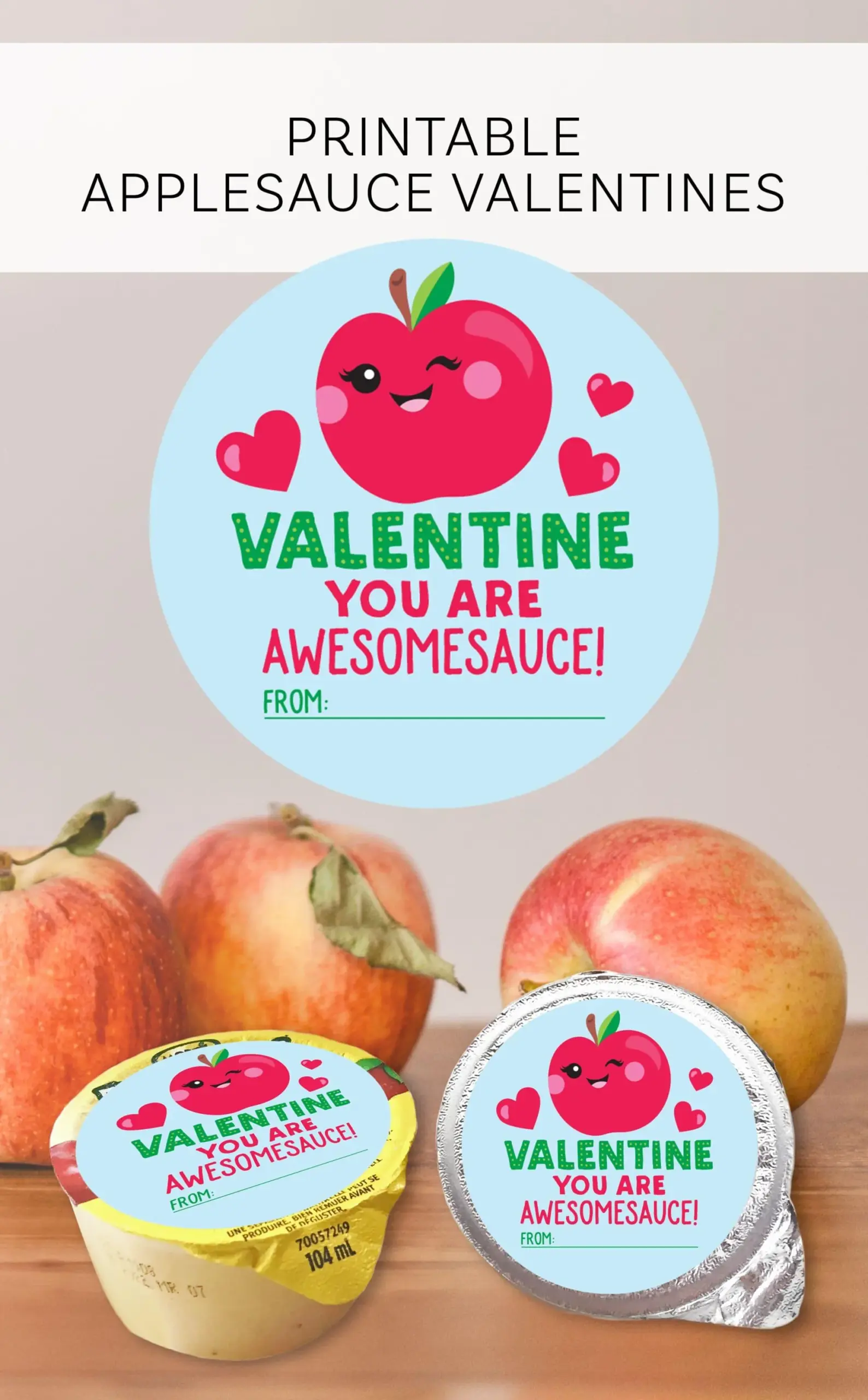 free printable applesauce valentines