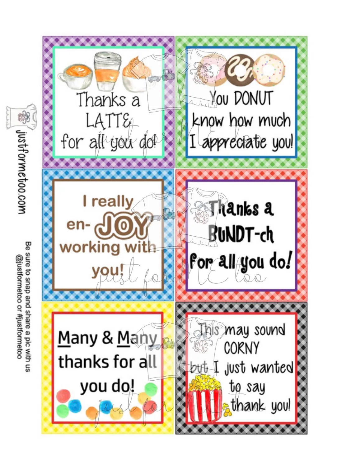 Appreciation Printable Tags Instant