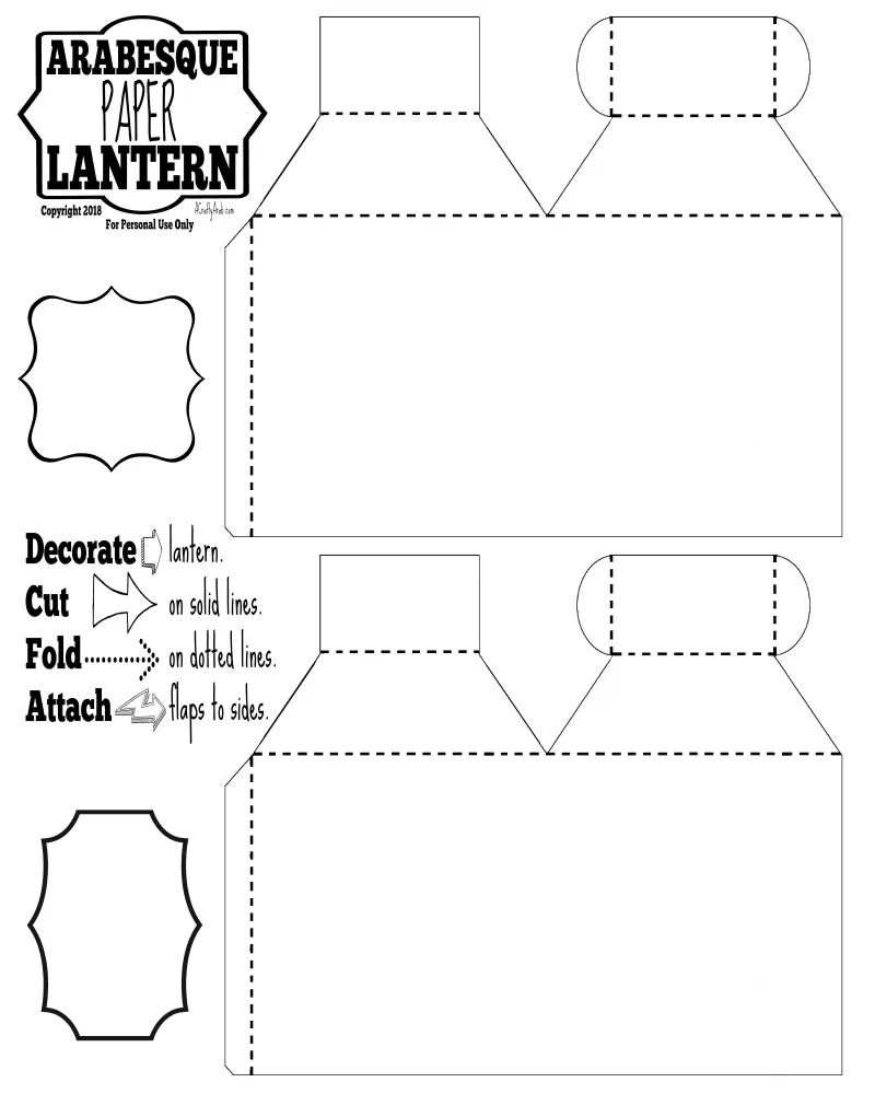 Arabesque Paper Lantern Printable
