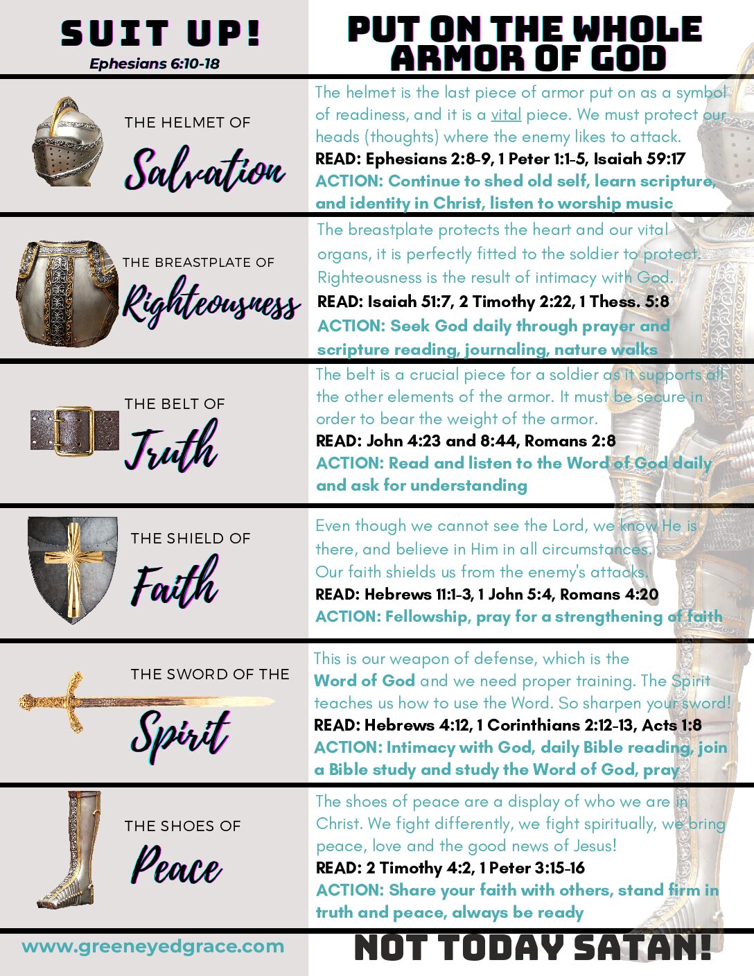 Armor Of God Free Printout Copy