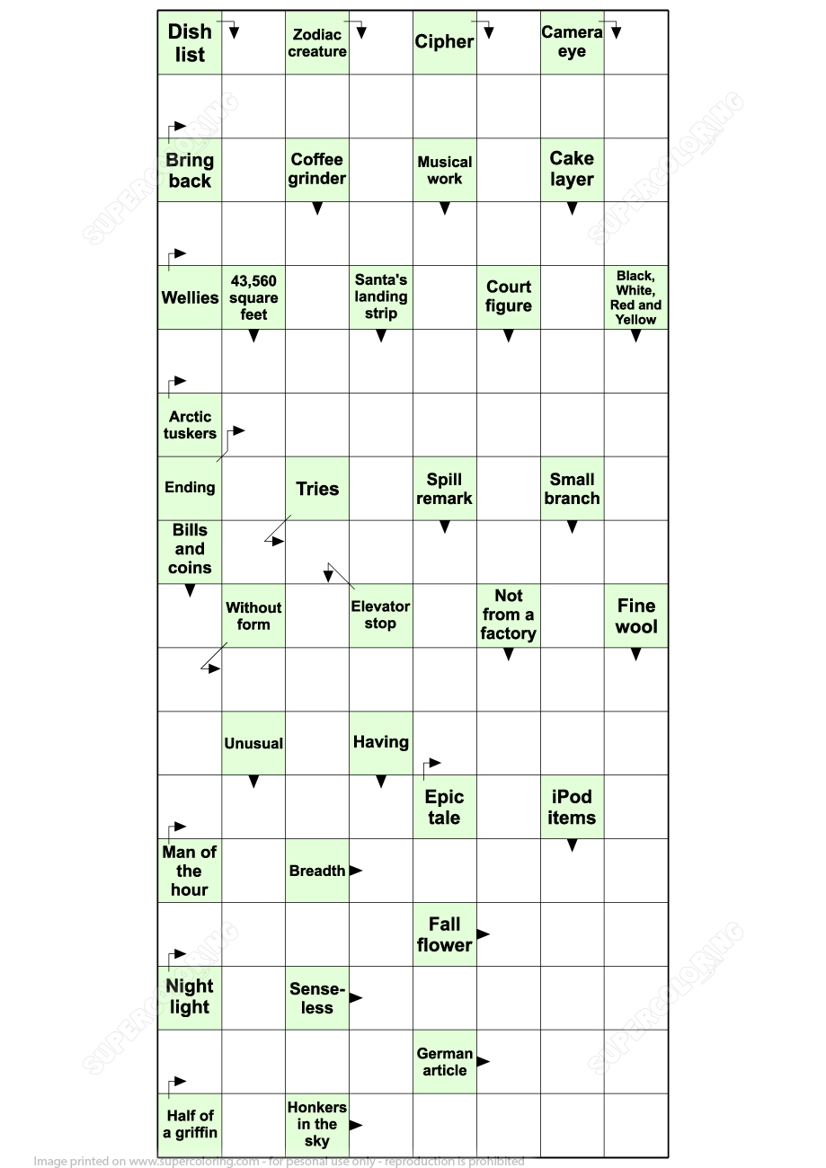 Arrow Word Puzzle