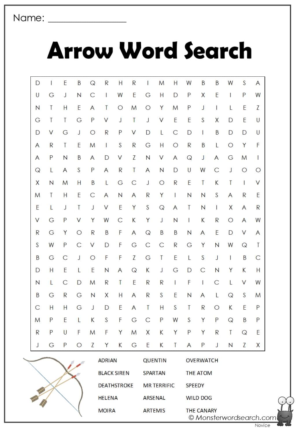Arrow Word Search