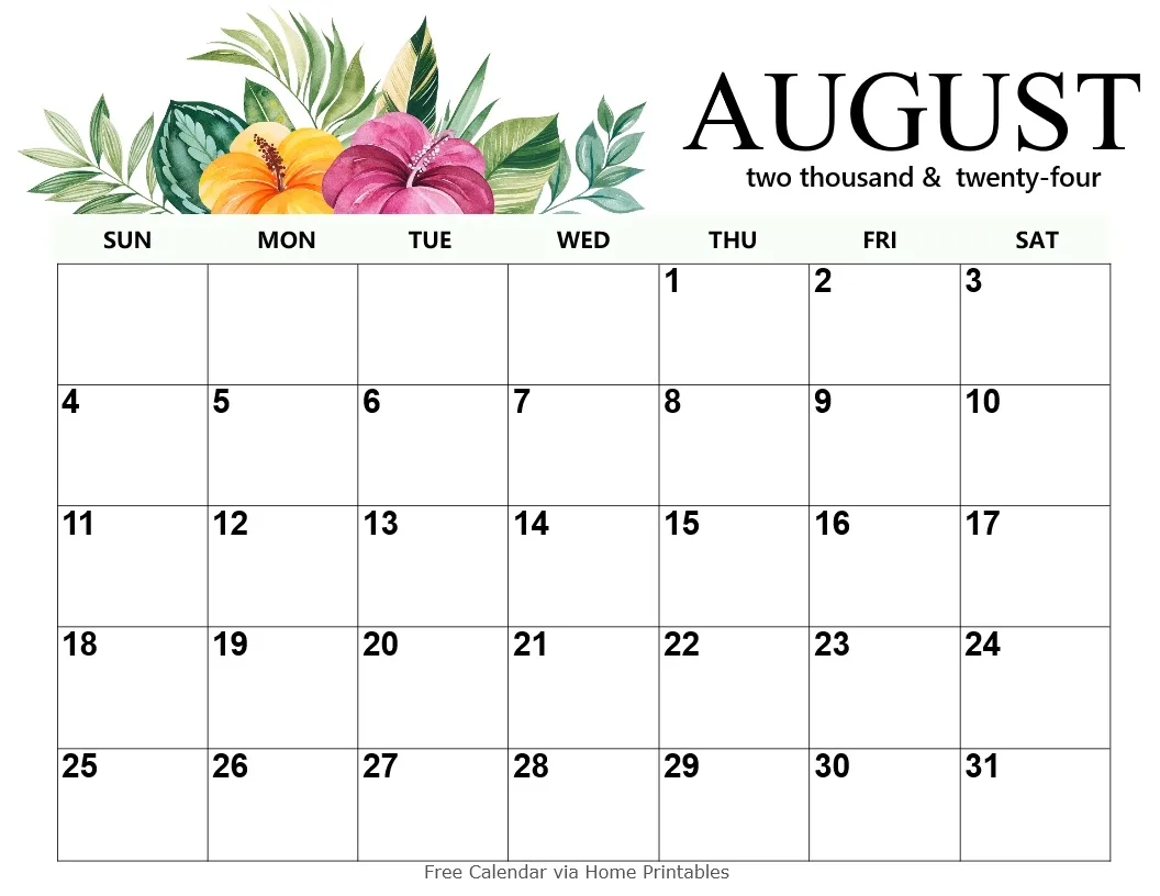 August Calendar