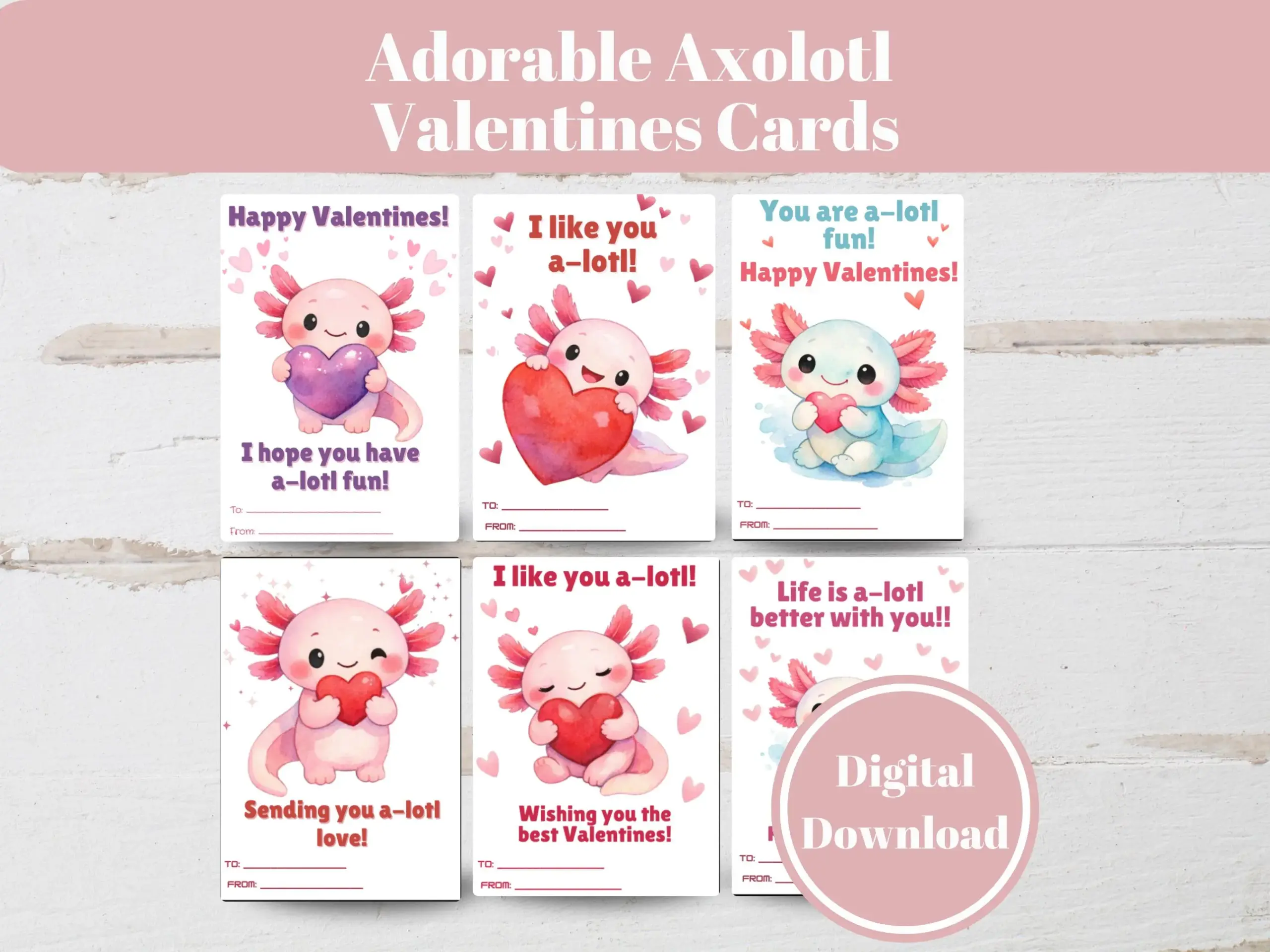 free printable axolotl valentines