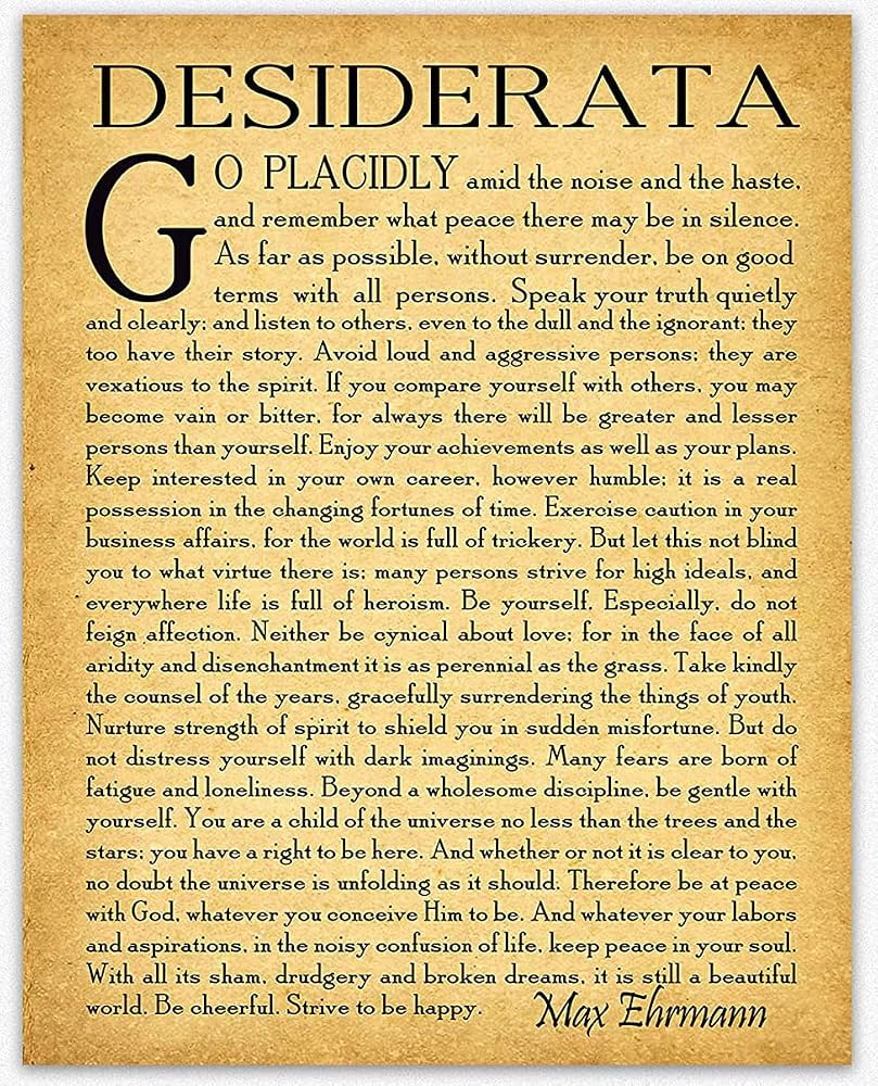 desiderata free printable copy