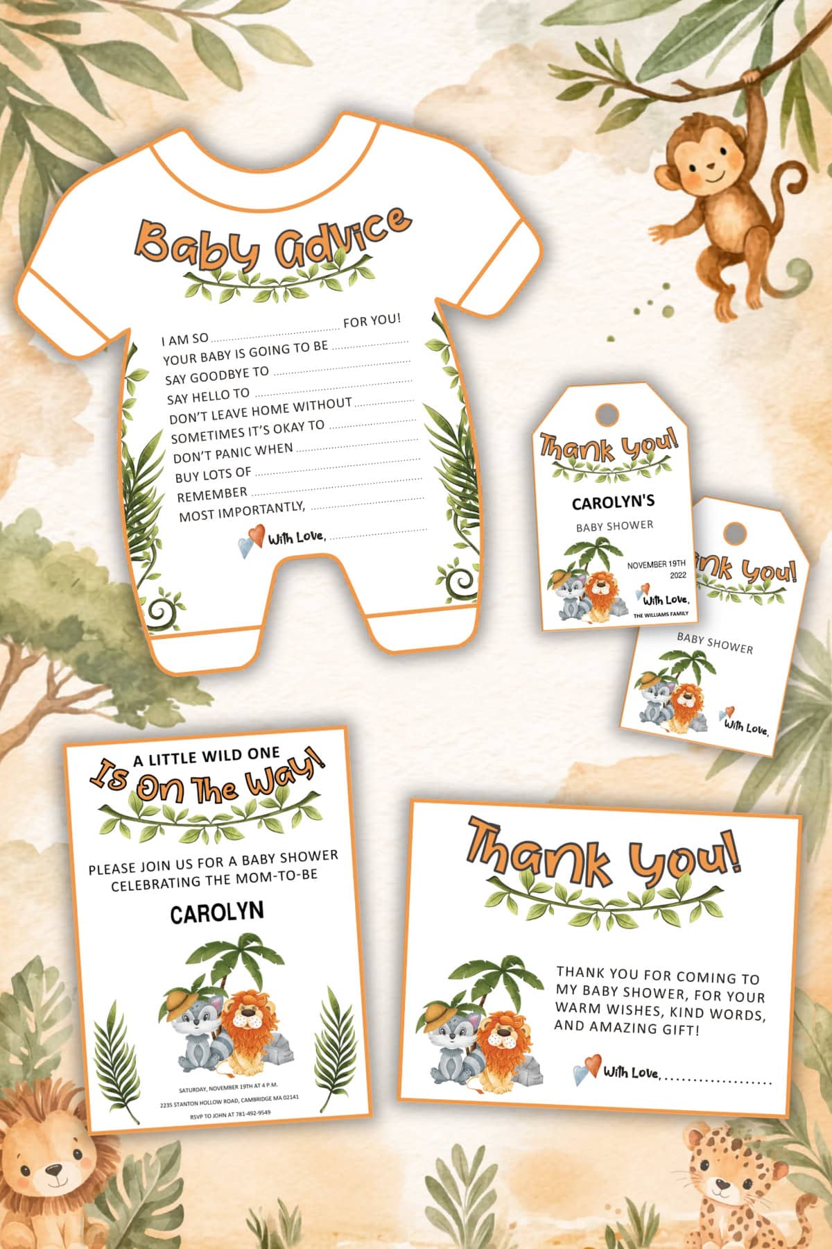 Baby Shower Safari Party Printables