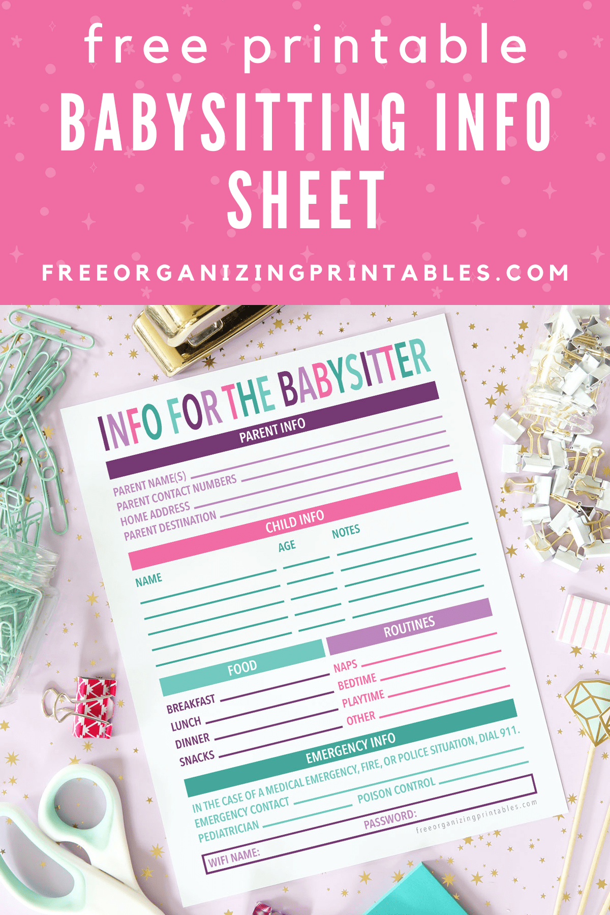 Babysitting Information Sheet