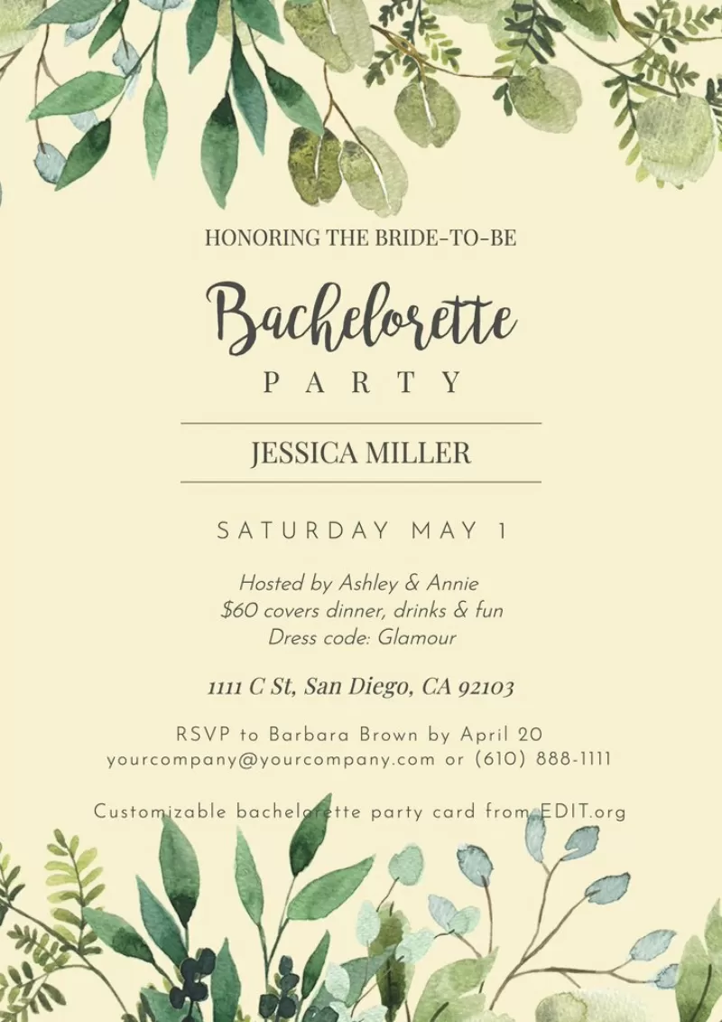 Bachelorette Invitation Templates