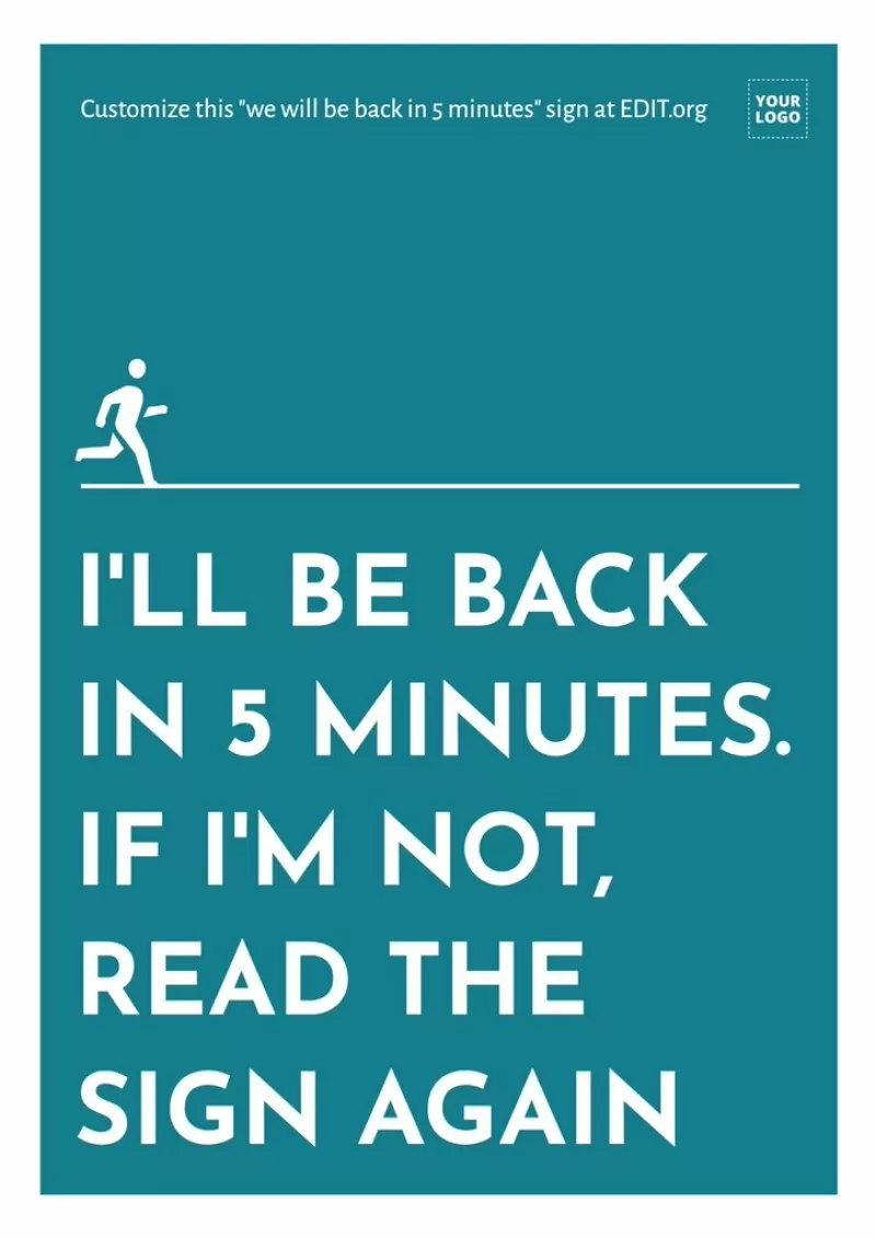 free printable be right back signs