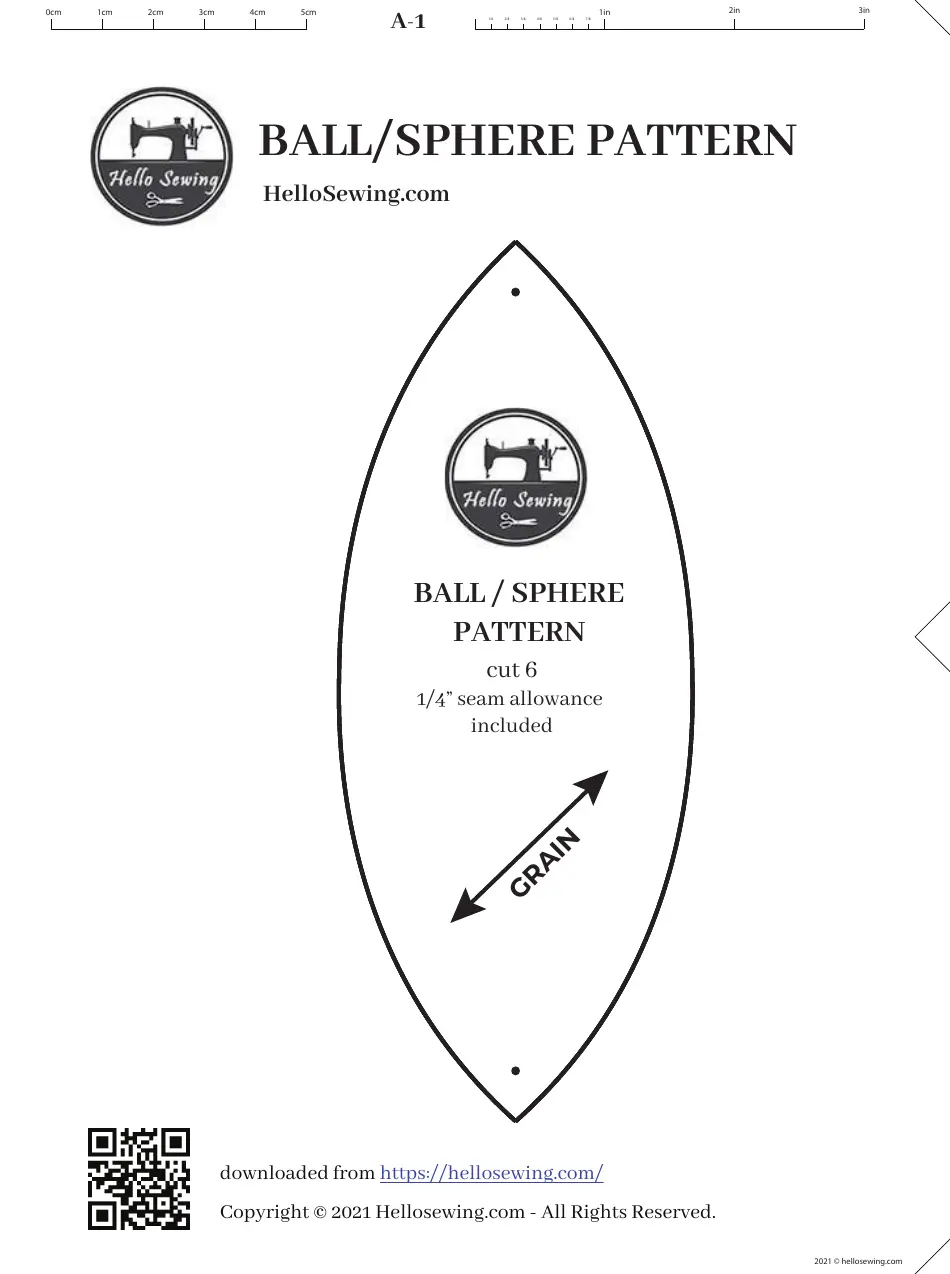 Ball Sphere Sewing Pattern Template