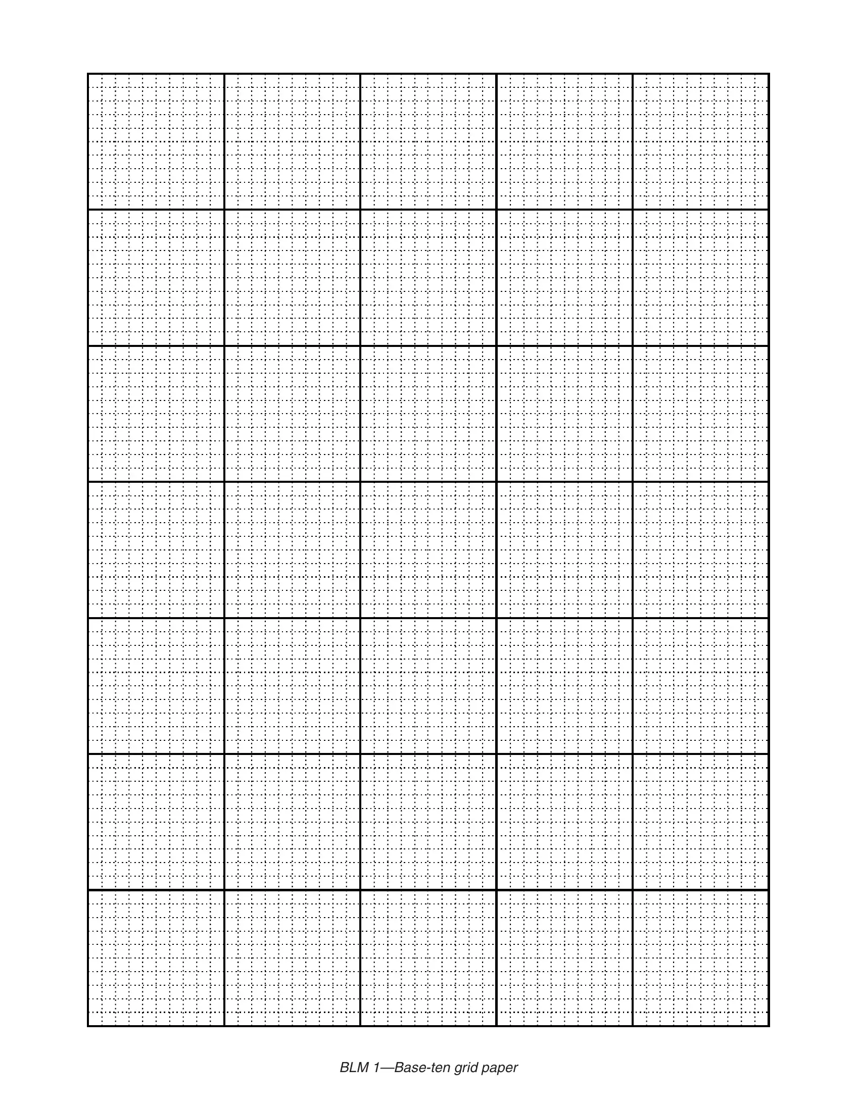 Base 10 Grid Printable