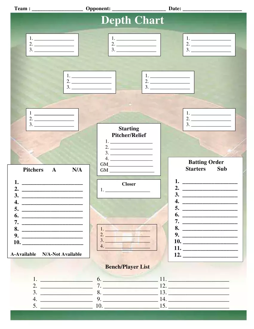 Baseball Field Lineup Template
