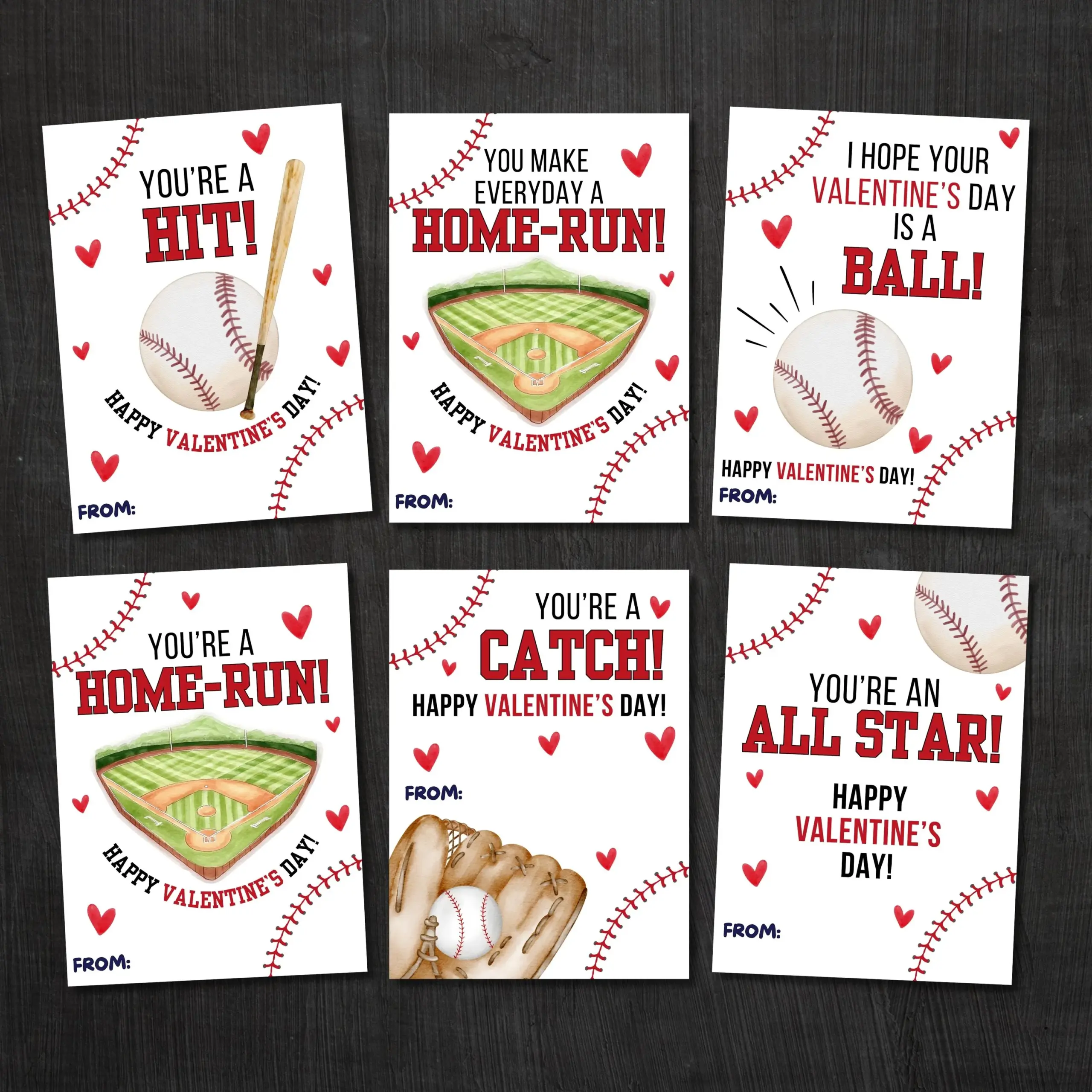 free printable baseball valentines