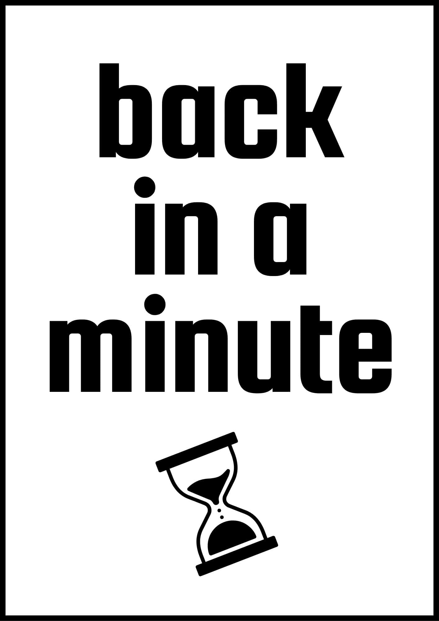 Be Right Back Sign Printable