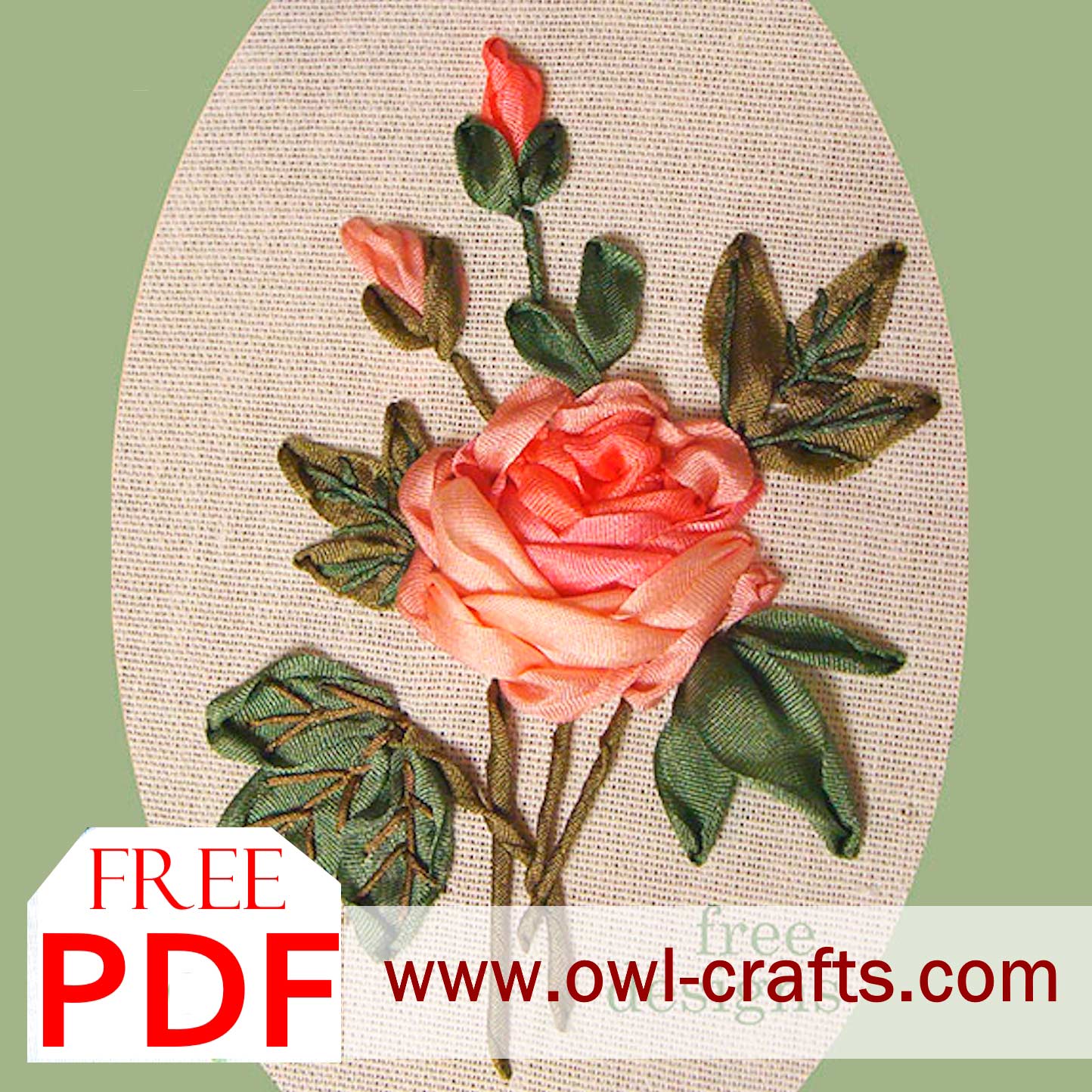 Beginners Ribbon Embroidery Pdf Rose With Buds